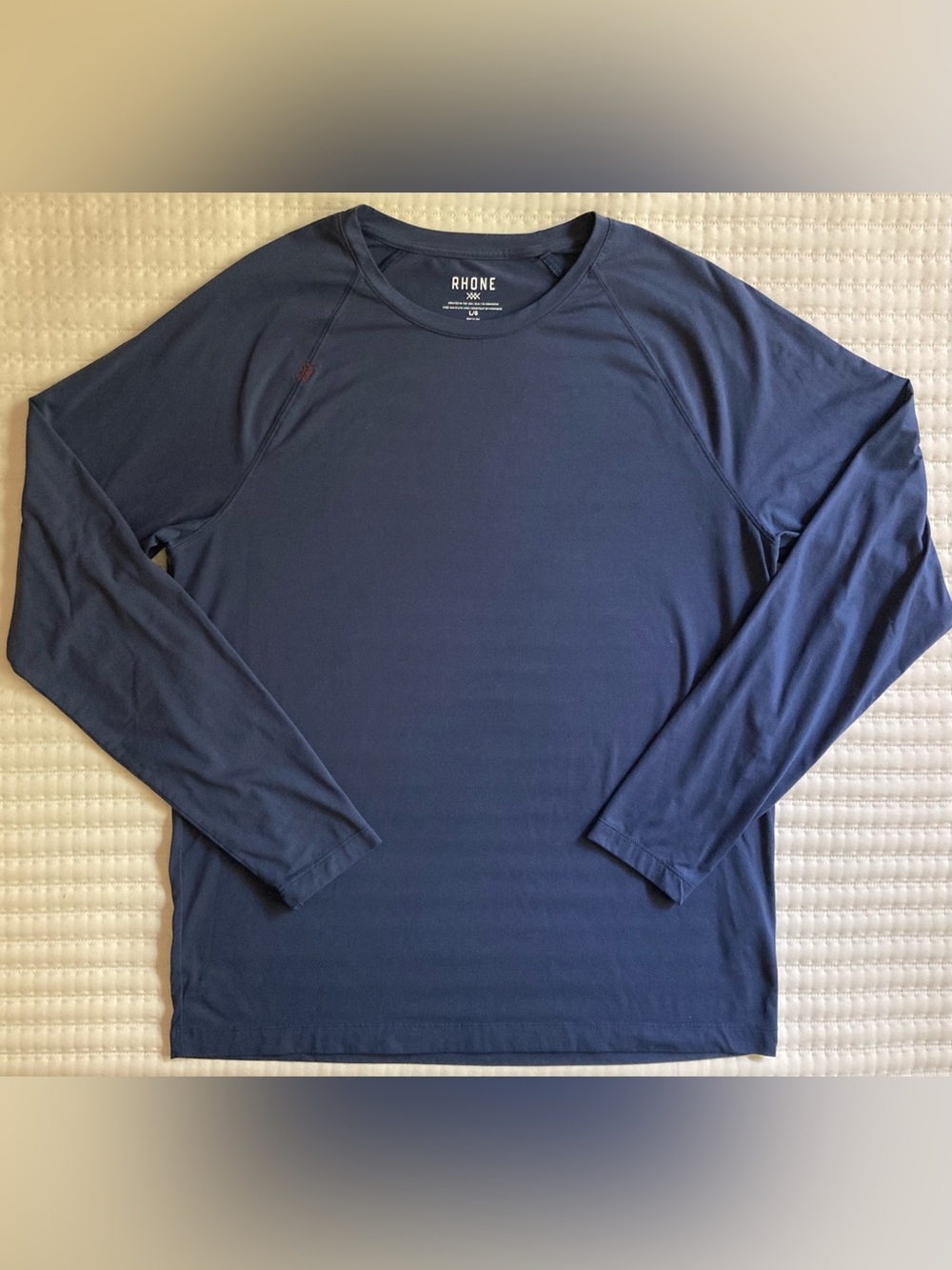 Rhone Reign Long Sleeve Athletic T Shirt Men’s Large Blue Gym Active 100307